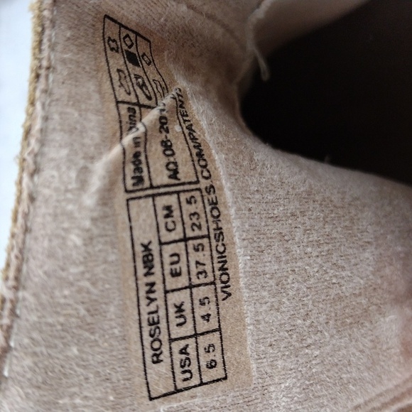 Vionic Roselyn Tan Suede Leather Weather Resistant Side Zip Low Heel Ankle Boot - Picture 11 of 16